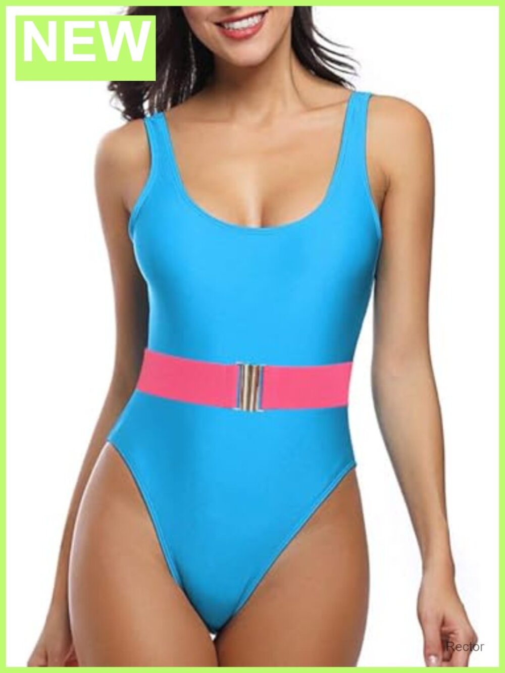 High Cut Low Back One Piece Swimsuit Nylon Spandex Slim Fit